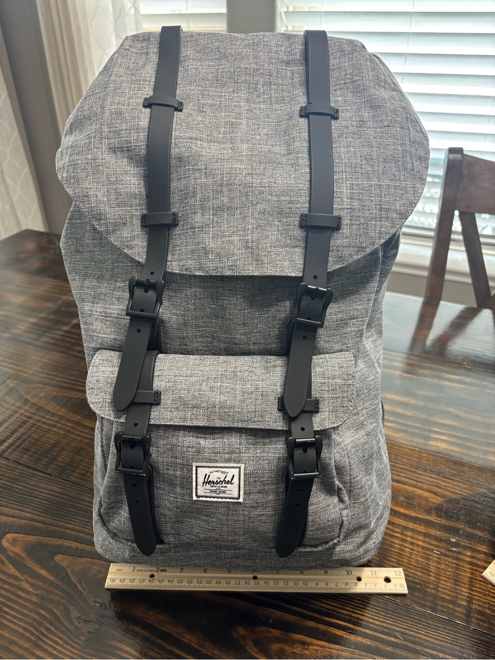 Herschel Supply Company Little America Grey Backpack with Black Straps EUC